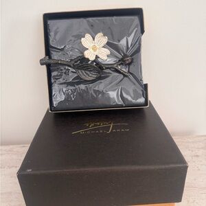 Michael Aram Black and Cream Orchid Cocktail Napkin Holder